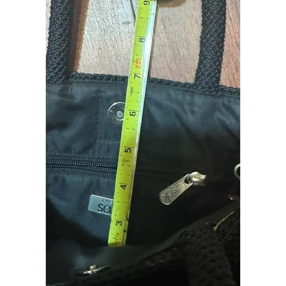 The Sak Crochet Knit Woven‎ Double Handle Handbag Magnetic Closure Purse Vintage